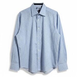 Robert Graham Mens XL Light Blue Paisley Jacquard Button Down Shirt Wall Street
